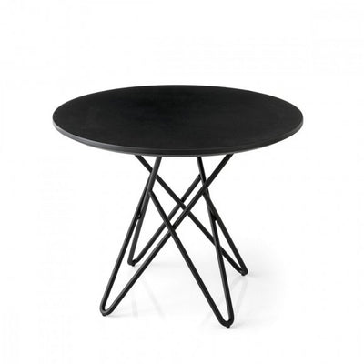 STELLAR Coffee table with round top and metal base, d50 cm