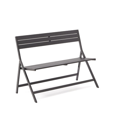 TORRETA Outdoor Bench made of aluminum with dark grey finish