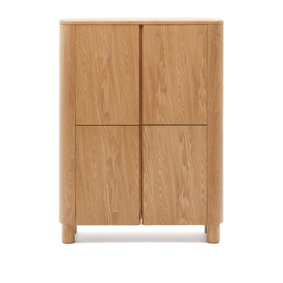 SALAYA Tall sideboard in ash plywood FSC Mix Credit, 100 x 134 cm
