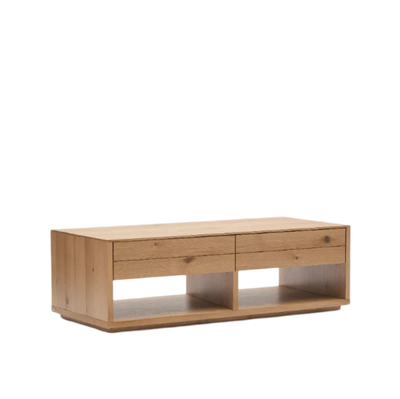 ALGUEMA stolić za kavu 2 ladice u hrastovom furniru