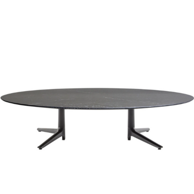 MULTIPLO LOW Oval coffee marble top table