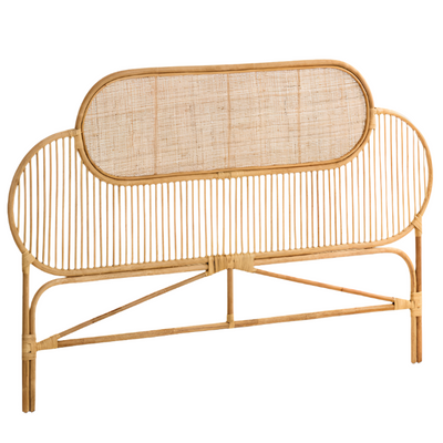 LALITA Rattan headboard with a natural finish, for 160 cm beds