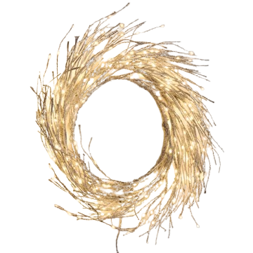 BRIA Luminous silver-coloured wreath, Ø 60 cm