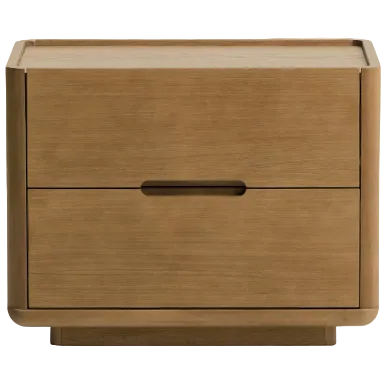 ARELIDA Bedside table made of oak veneer and solid oak wood with light brown finish 65 x 50cm