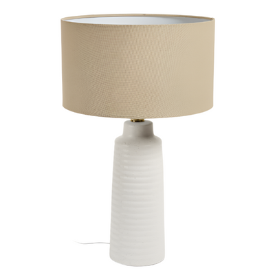 MIJAL Ceramic table lamp with a white finish