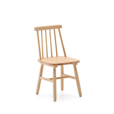 TRESSIA kids chair in solid rubber wood with natural finish