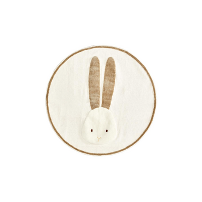 YANIL Okrugli bež pamučni tepih s motivom zeca, Ø 100 cm