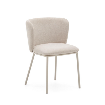 CISELIA chair in beige chenille and beige steel
