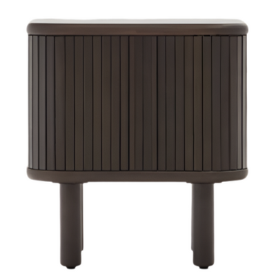 MAILEN Bedside table in ash veneer with a dark finish 50 x 55 cm