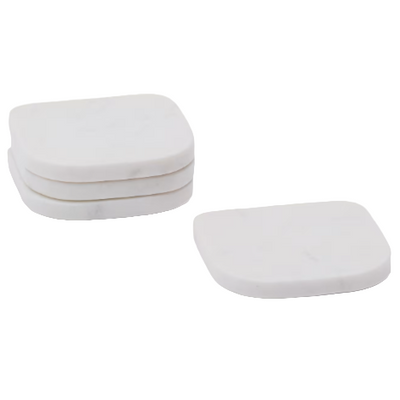 ZERA Set of 4 white marble coasters