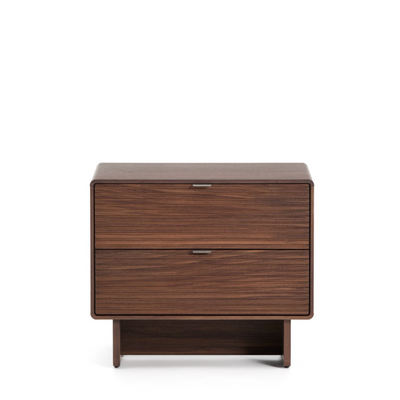 NORLEN 2-drawer bedside table in walnut veneer