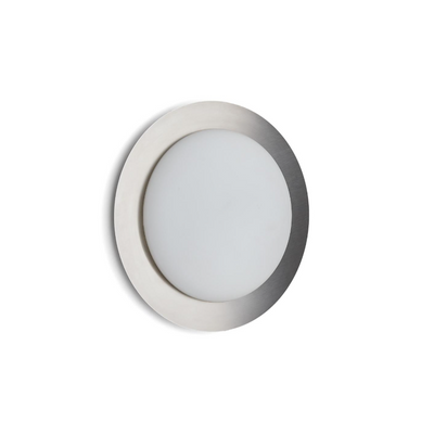 NOVAE ceiling lamp in light grey brushed metal and frosted glass Ø 40 cm