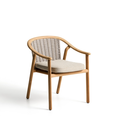 ELUNDA stackable outdoor chair in solid teak wood FSC 100%