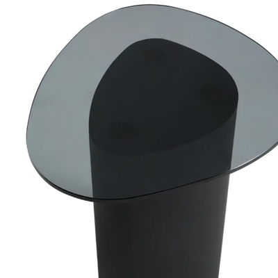 OLIR Side table in tempered glass and black steel 48 x 46,8 cm