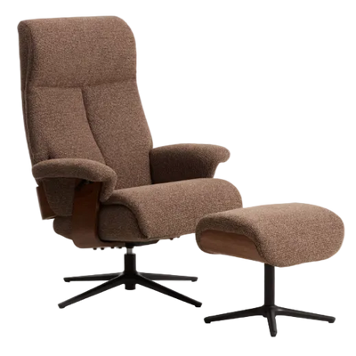 TORIEL Brown swivel armchair