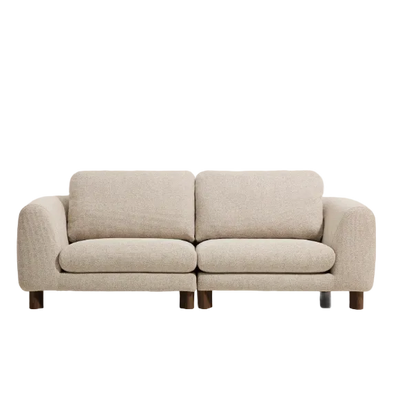 VERA Beige 3-seater sofa with walnut-finish solid ash wood legs 230 cm FSC Mix Credit