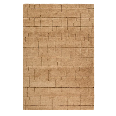 HELUM Wool and viscose blend rug with brown graphic 160 x 230 cm