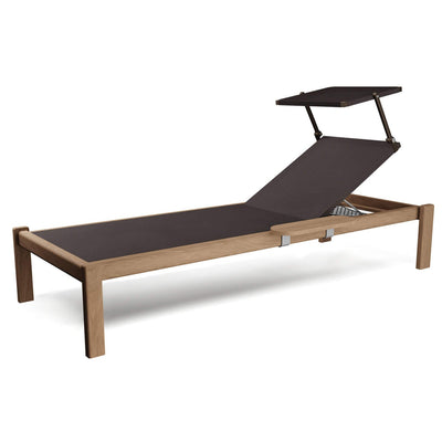 SHINE Stackable teak sunbed with accessories