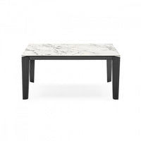 ALPHA Table with rectangular extendible ceramic top and wooden legs