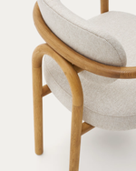 MELQUI Beige chair in solid oak wood a natural finish