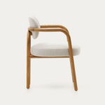 MELQUI Beige chair in solid oak wood a natural finish