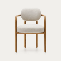 MELQUI Beige chair in solid oak wood a natural finish