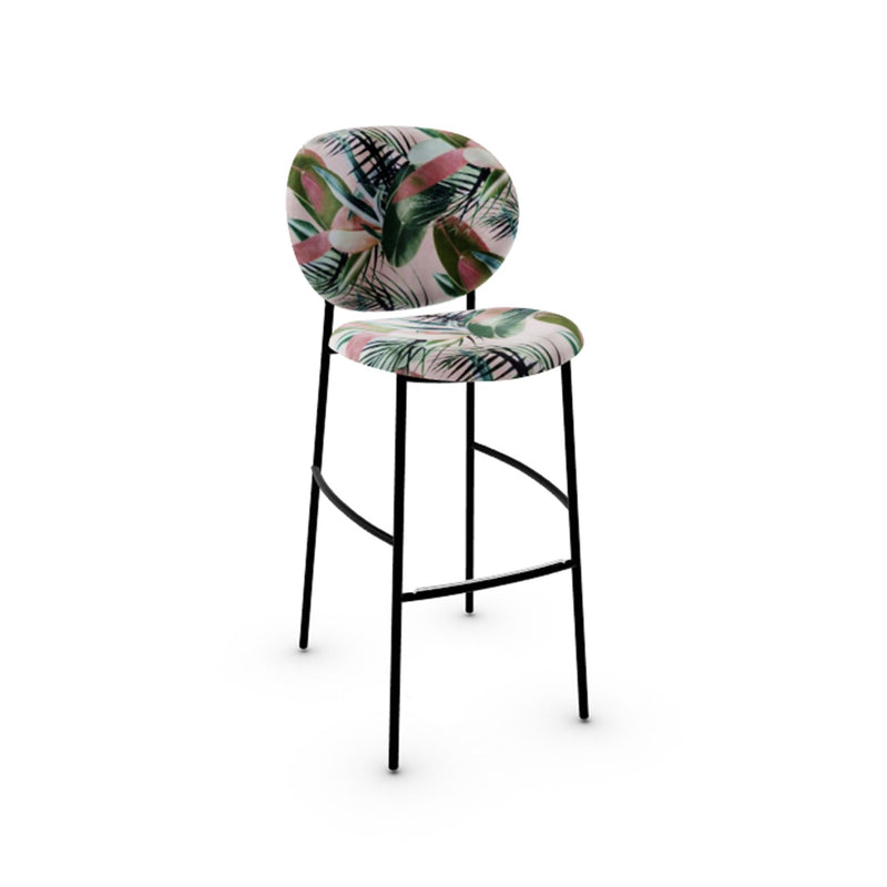 INÈS Padded stool with metal frame