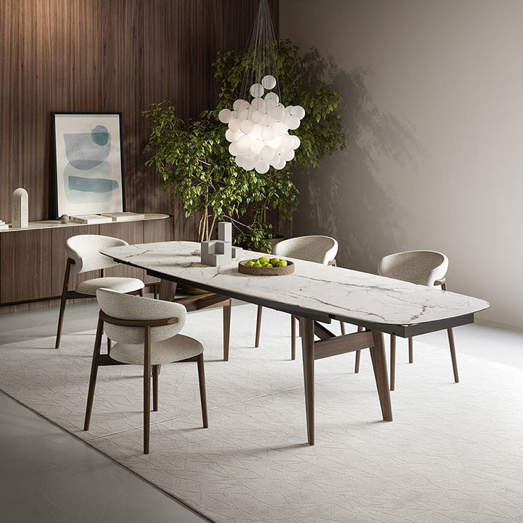 ABREY Stol s produljivom eliptičnom pločom i drvenim nogama