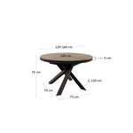 VASHTI extendable round brown table