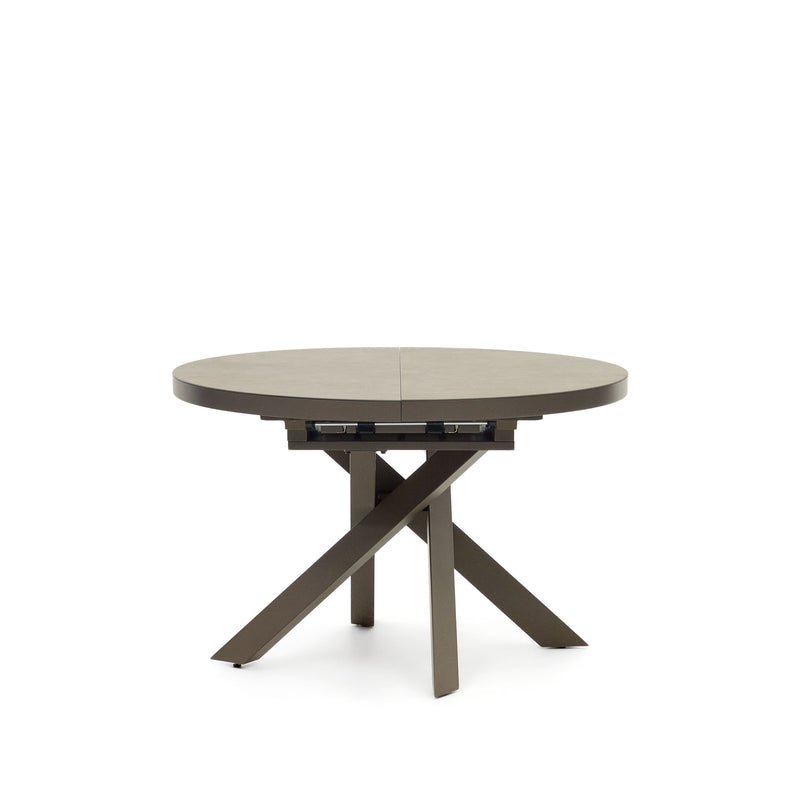 VASHTI extendable round brown table