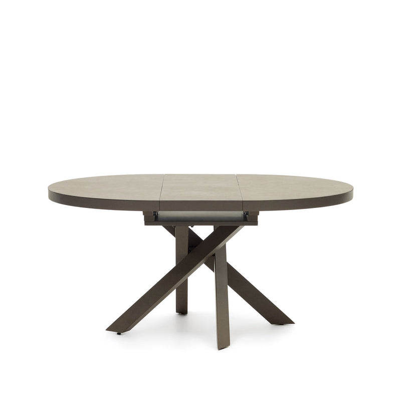 VASHTI extendable round brown table