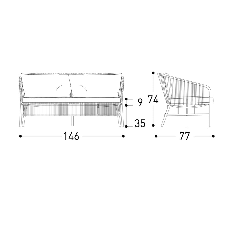 CRICKET 2-seater Sofa