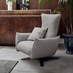 POLSE Tapecirana nagibna i okretna fotelja s metalnom bazom