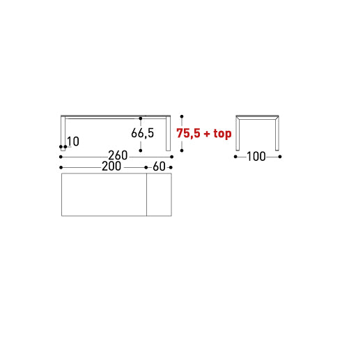 DOLMEN Extendable table [h 76, 5]