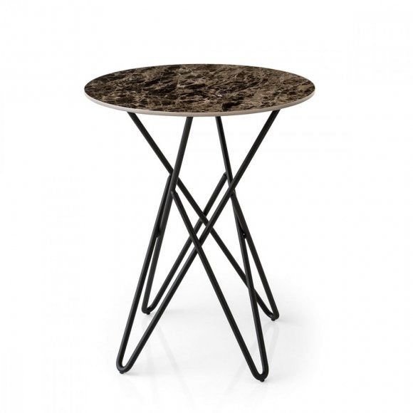 STELLAR Stolić s okruglom pločom i metalnom bazom, d40 cm