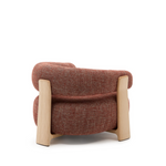 GRANITE Chenille armchair with solid ash wood legs