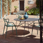 GLOSSY Vanjski okrugli stol crni okvir od mramorne ploče