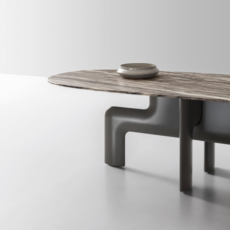 BIARRITZ Blagovaonski stol s mramornom pločom