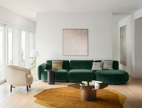 GINZA 2-seater sofa with round chaise longue