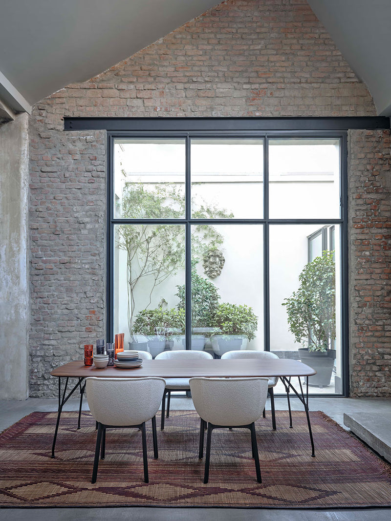 CHARLA Armchair in orsetto fabric