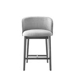 ABREY Upholstered stool with wooden base, h 65 cm