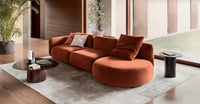 GINZA 2-seater sofa with round chaise longue