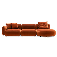 GINZA 2-seater sofa with round chaise longue