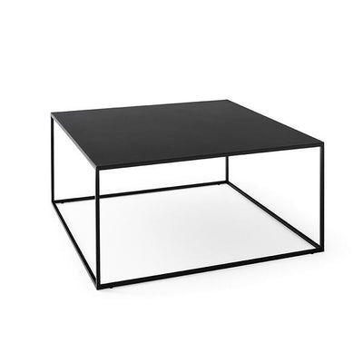 THIN Rectangular coffee table with metal/ceramic top, 70 cm