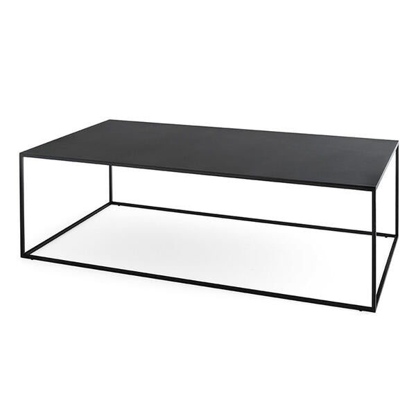 THIN Rectangular coffee table with metal/ceramic top, 107 cm