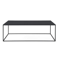 THIN Rectangular coffee table with metal/ceramic top, 107 cm