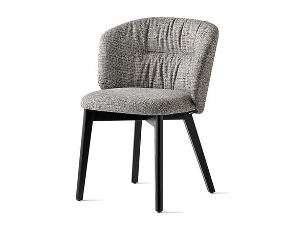 SWEEL Upholstered armchair with solid wood legs