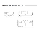 BRETTON Sofa, 264x110 cm