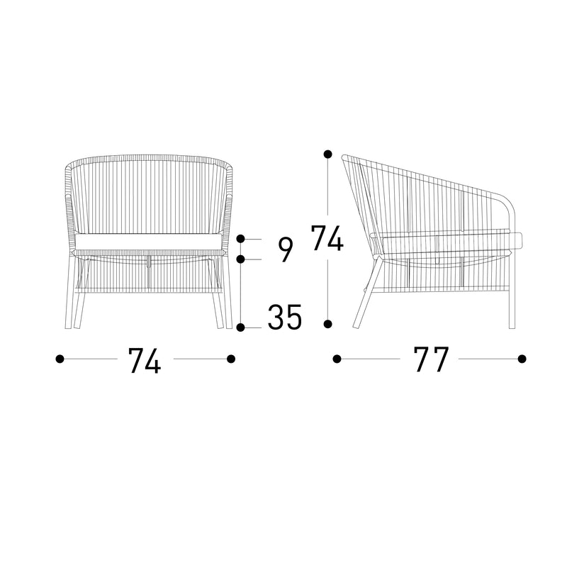 CRICKET Ležeća stolica s jastucima