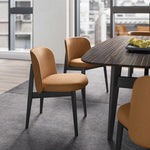 ABREY Wooden chair with upholstered seat and backrest